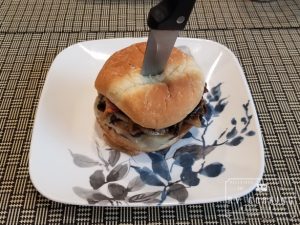 Mushroom Swiss Burger with Pork Belly