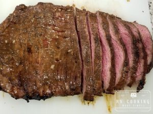 Grilled Flank Steak with Mushrooms and Onions